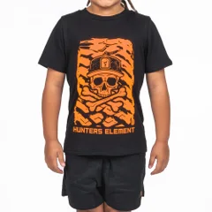 Hunters Element Kids Dead Tread Tee - Black/Fluoro Orange