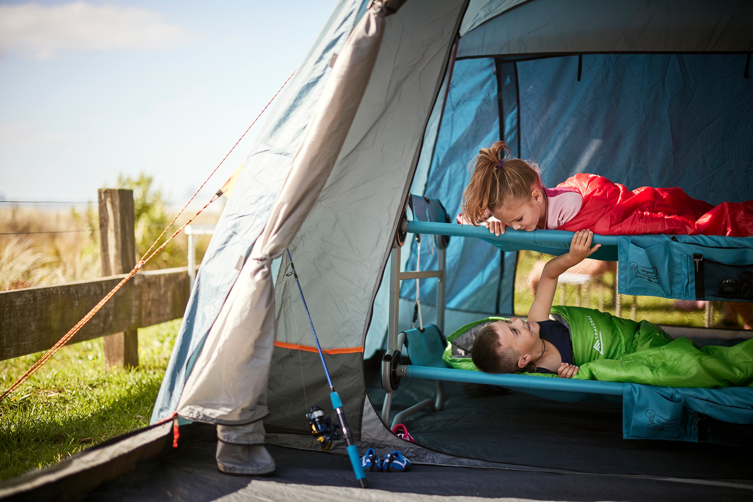 Disc O Bed Kid O Bunk With 2 Organizers Teal