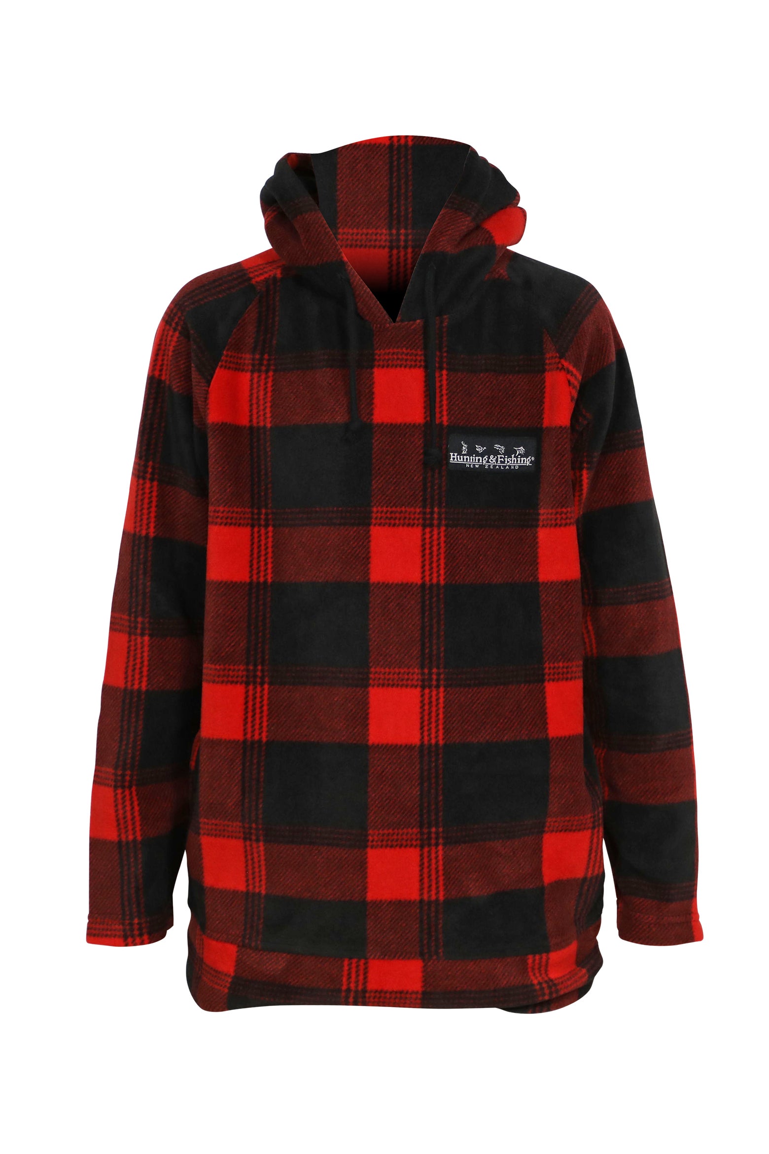 Buy Hunting Fishing Kids Retro Check Hoodie Red Black Hunting Fishing